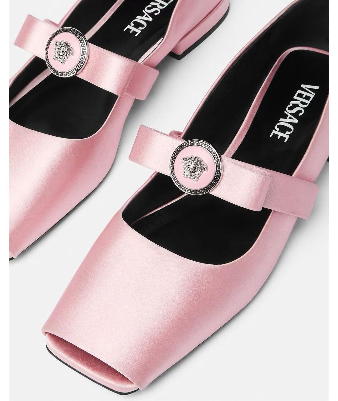 VERSACE Розовые текстильные балетки, фото 4
