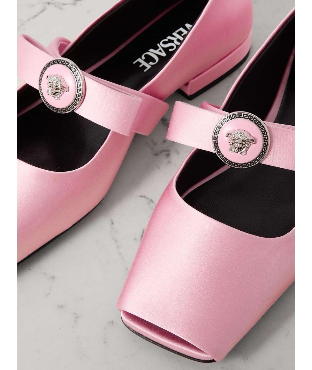 VERSACE Розовые текстильные балетки, фото 3