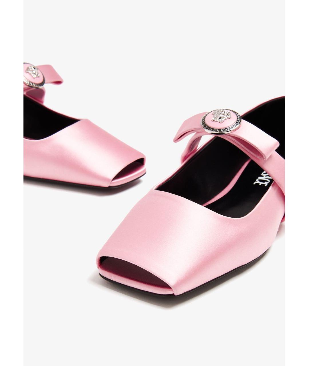 VERSACE Розовые текстильные балетки, фото 5
