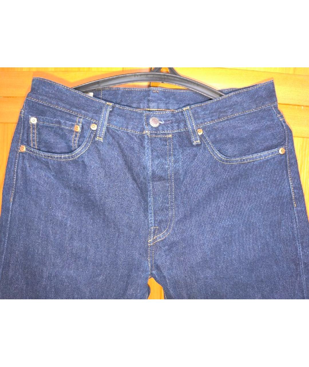 LEVI'S Темно-синие хлопковые прямые джинсы, фото 3