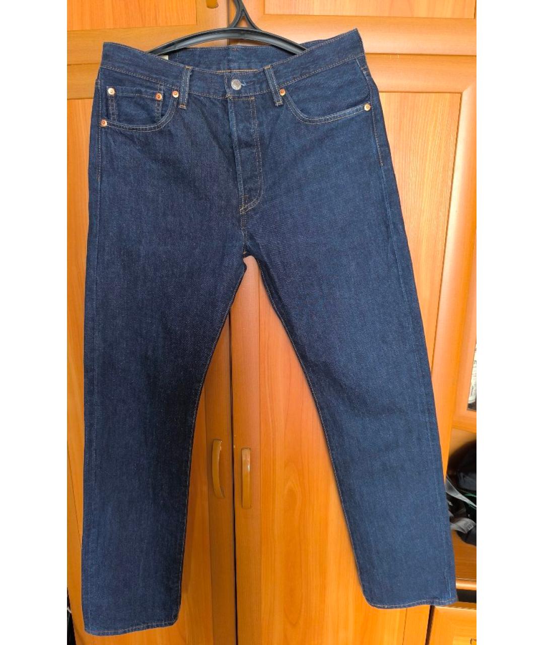 LEVI'S Темно-синие хлопковые прямые джинсы, фото 2