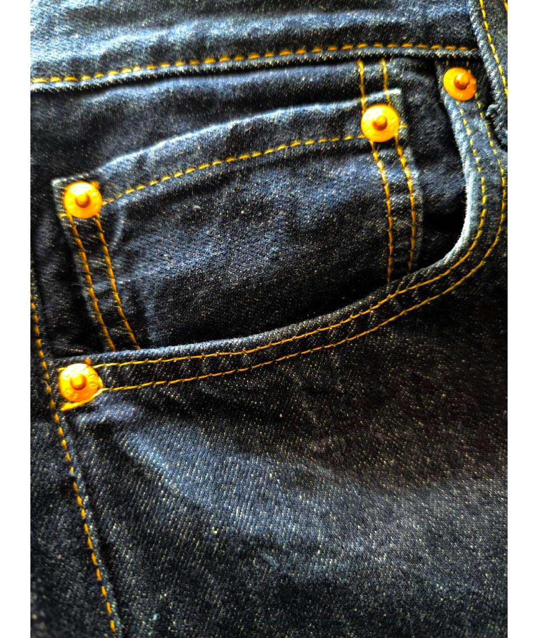 LEVI'S Темно-синие хлопковые прямые джинсы, фото 7