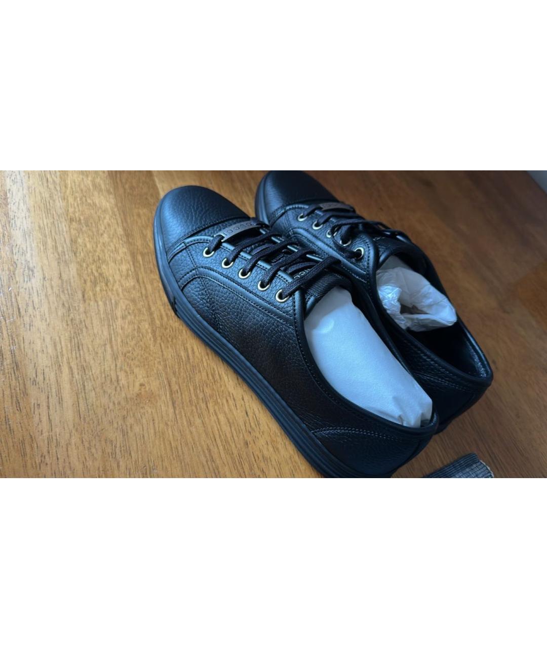 GUCCI Черные кожаные кеды, фото 3