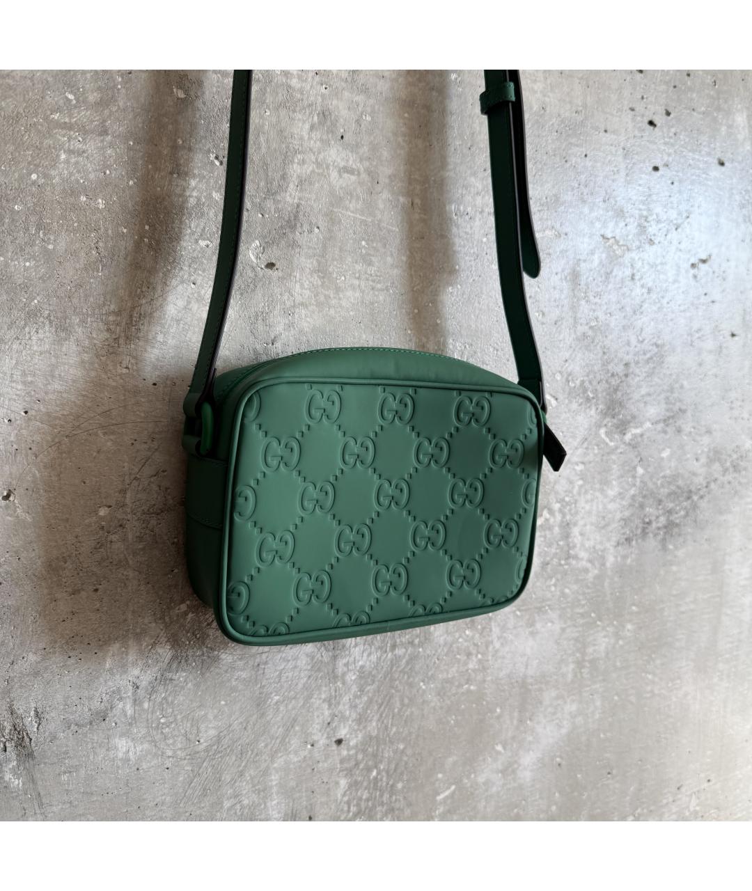 GUCCI Зеленая кожаная сумка через плечо, фото 3