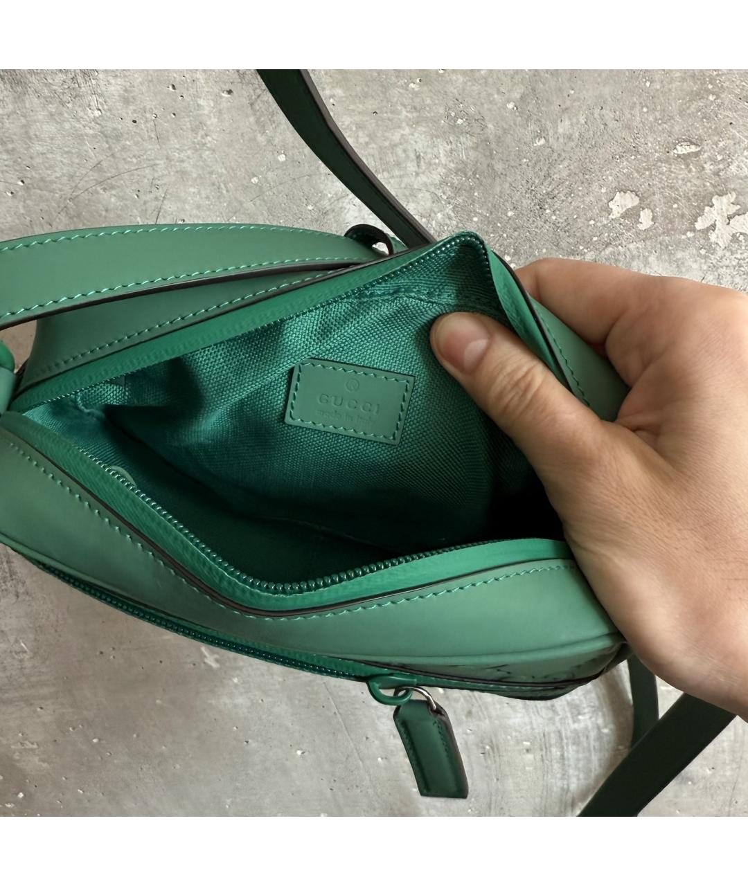 GUCCI Зеленая кожаная сумка через плечо, фото 7