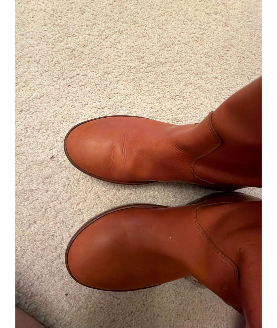 THE ROW Оранжевое кожаные сапоги, фото 5