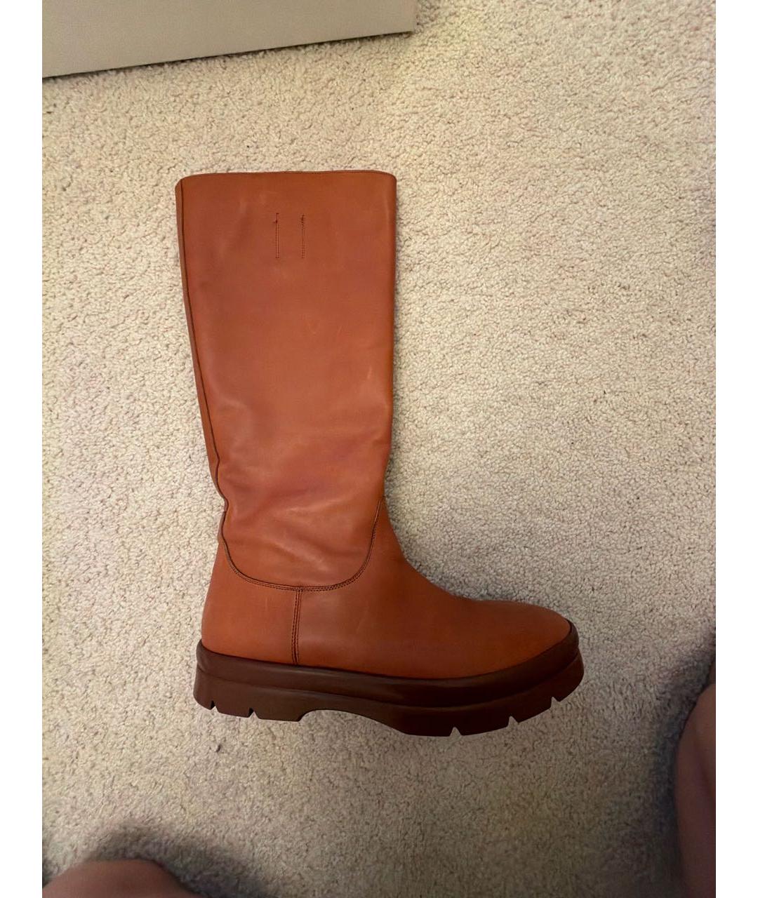 THE ROW Оранжевое кожаные сапоги, фото 6