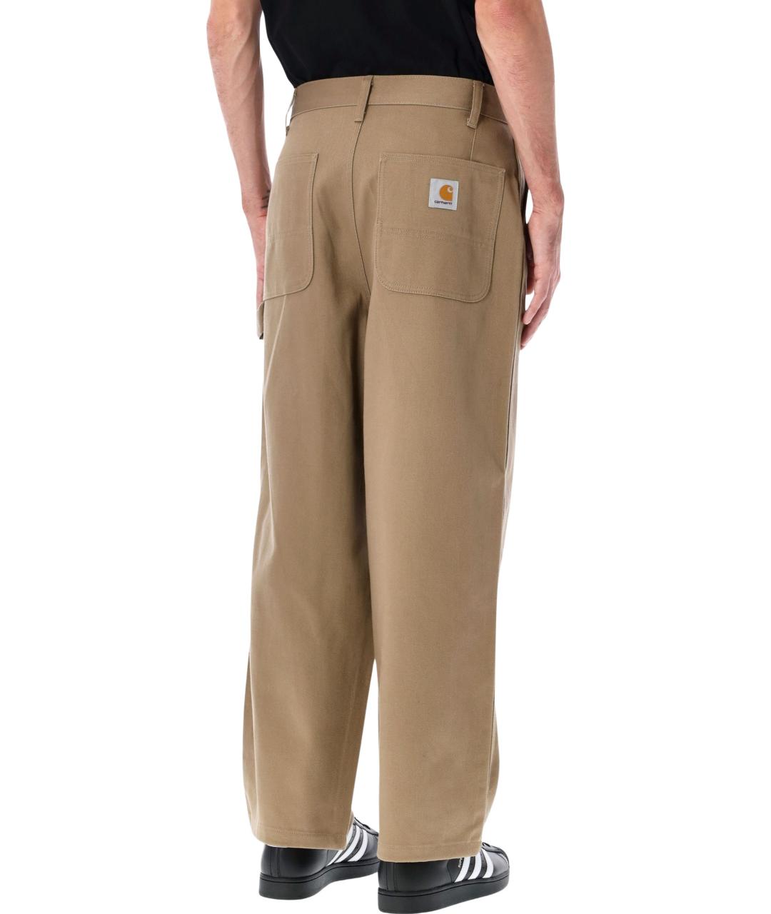 CARHARTT WIP Бежевые хлопковые повседневные брюки, фото 2