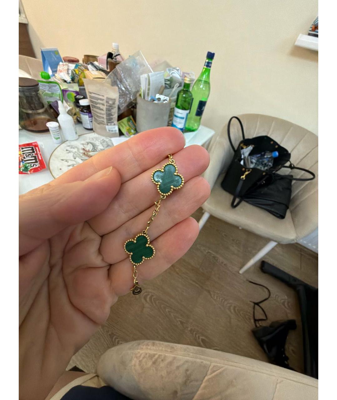VAN CLEEF & ARPELS Зеленый браслет из желтого золота, фото 6