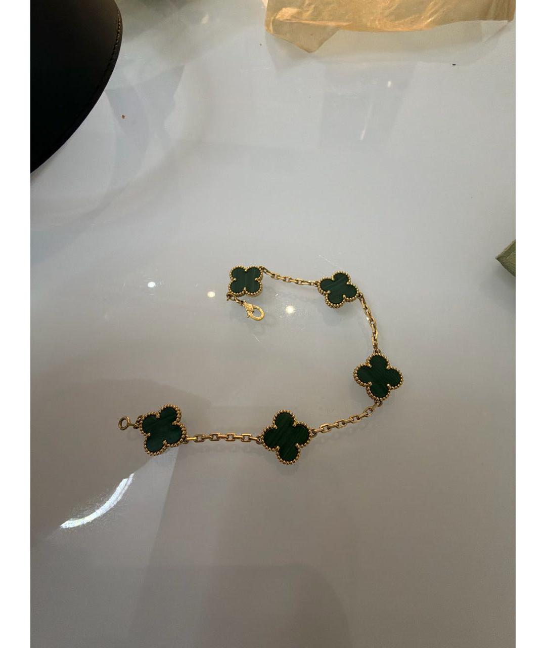 VAN CLEEF & ARPELS Зеленый браслет из желтого золота, фото 3