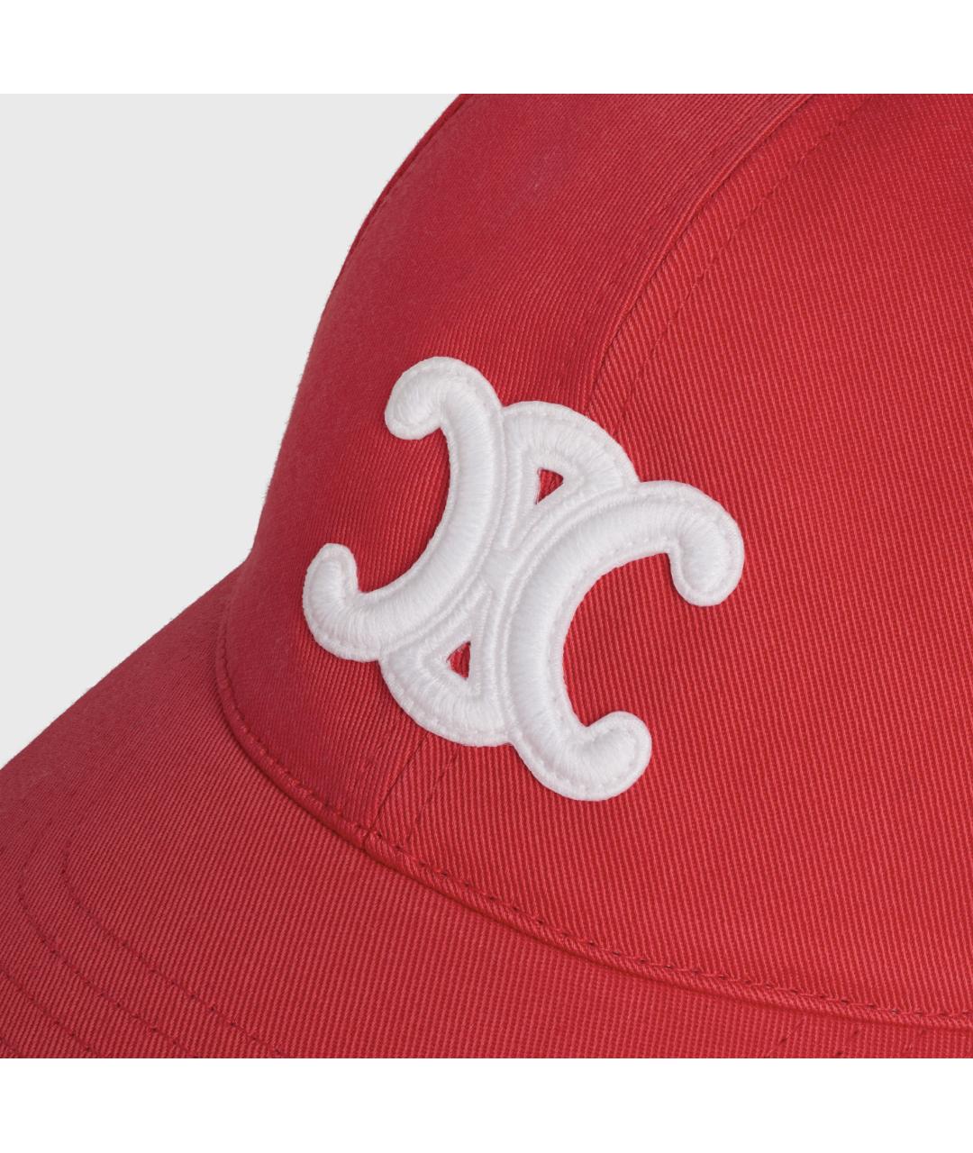 CELINE Красная хлопковая кепка, фото 5