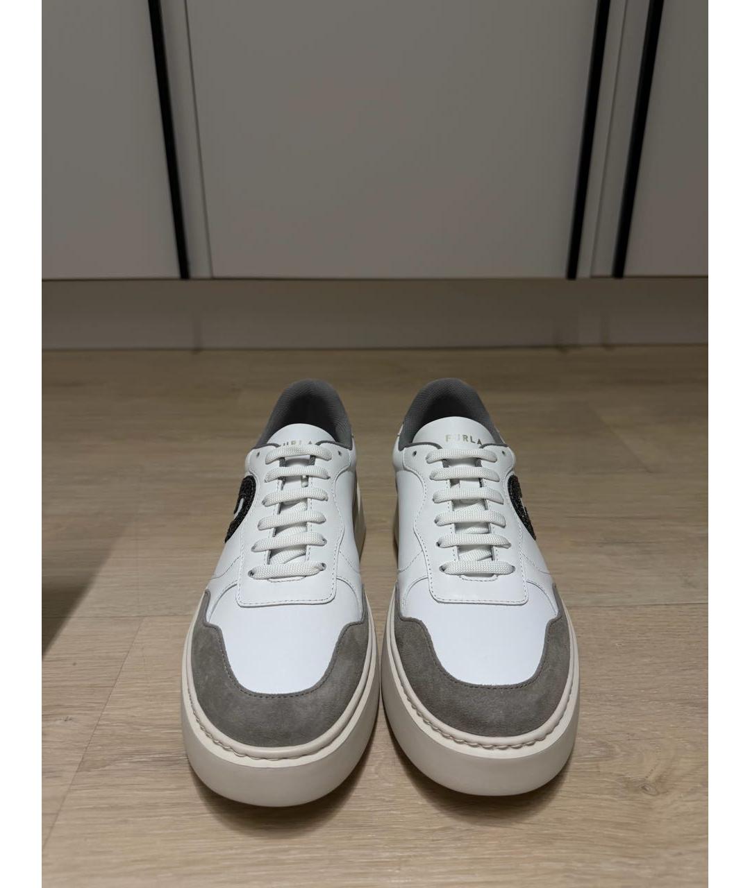 FURLA Белые кожаные кеды, фото 2