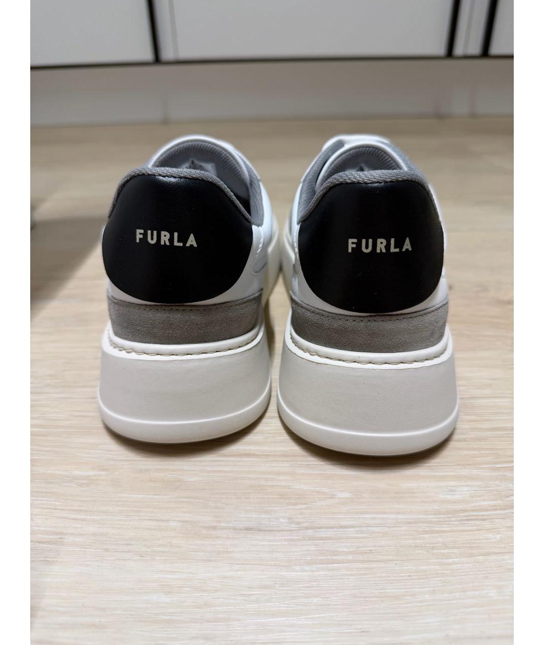 FURLA Белые кожаные кеды, фото 4