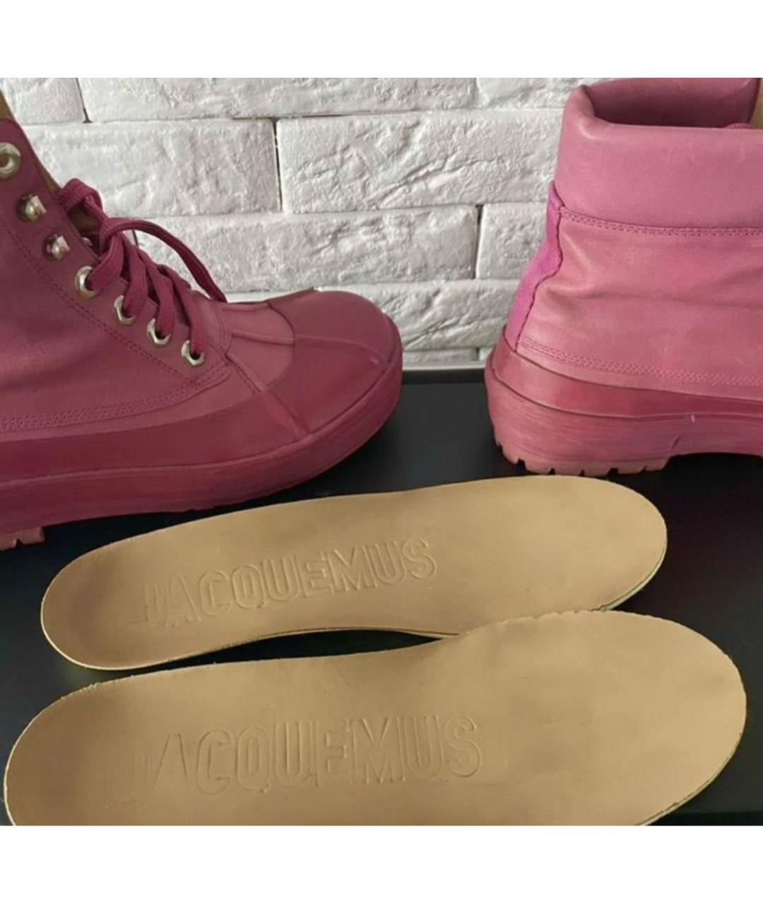JACQUEMUS Розовые кожаные ботинки, фото 5