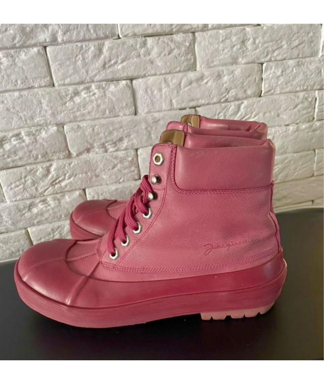JACQUEMUS Розовые кожаные ботинки, фото 9