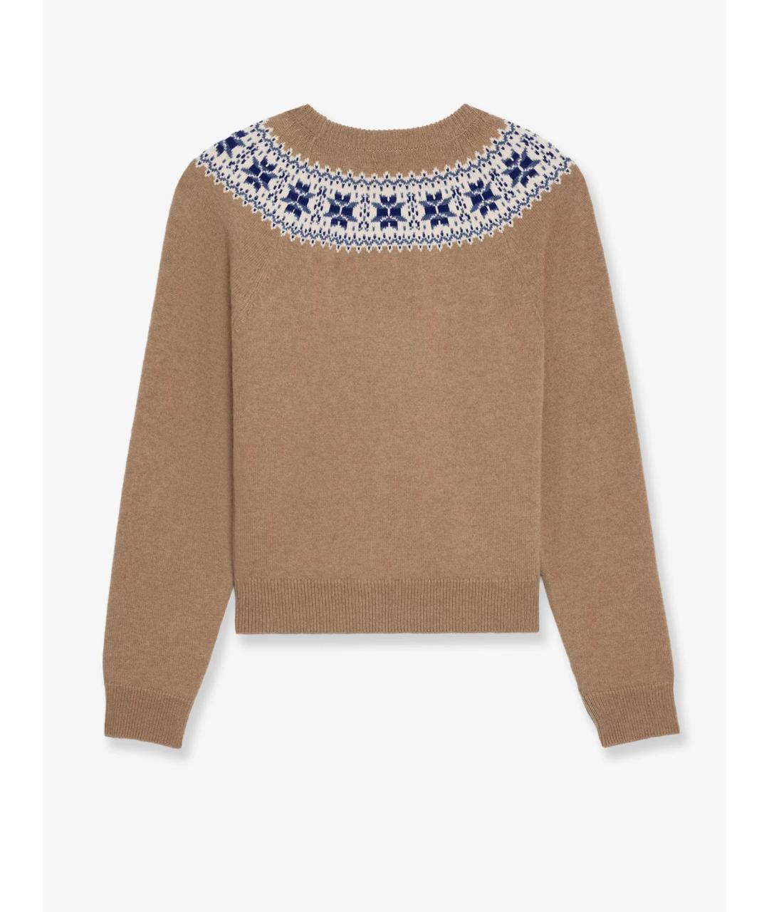 CELINE Бежевый кашемировый джемпер / свитер, фото 2