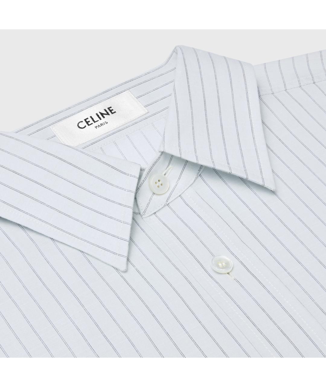 CELINE Голубая хлопковая рубашка, фото 3