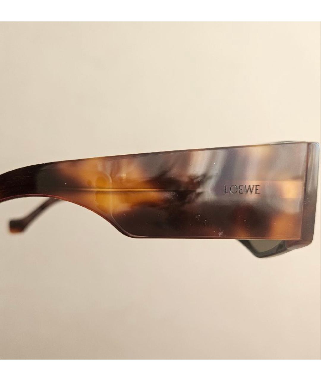 LOEWE Коричневые пластиковые солнцезащитные очки, фото 3