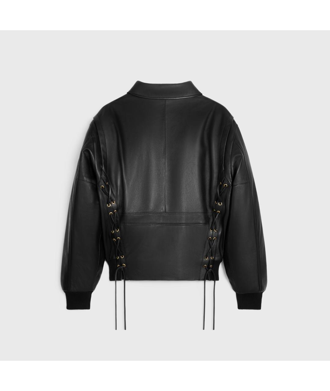 CELINE Черная кожаная куртка, фото 2