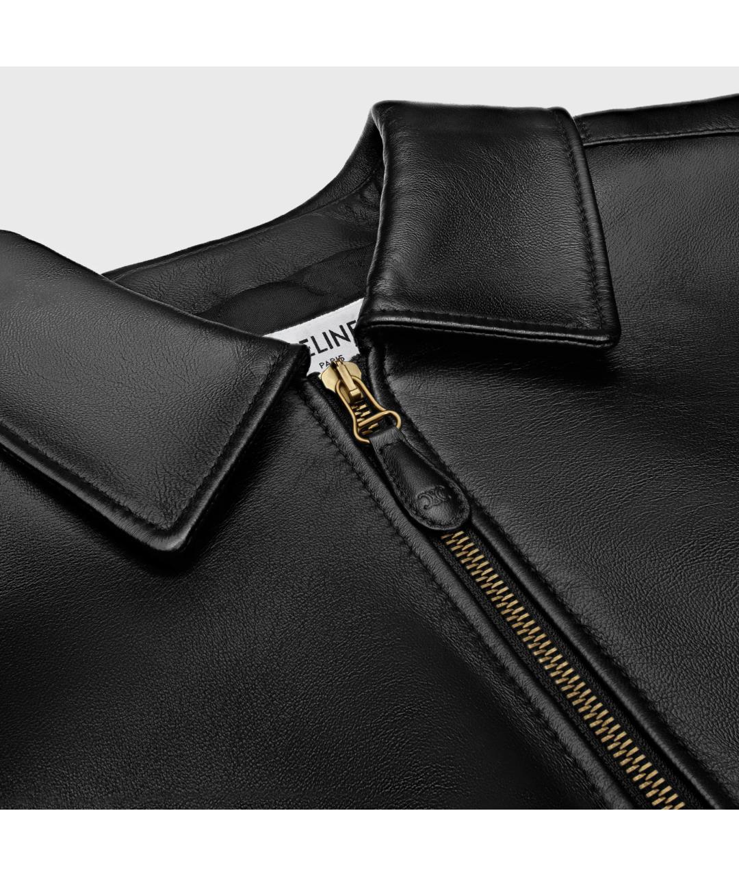CELINE Черная кожаная куртка, фото 3