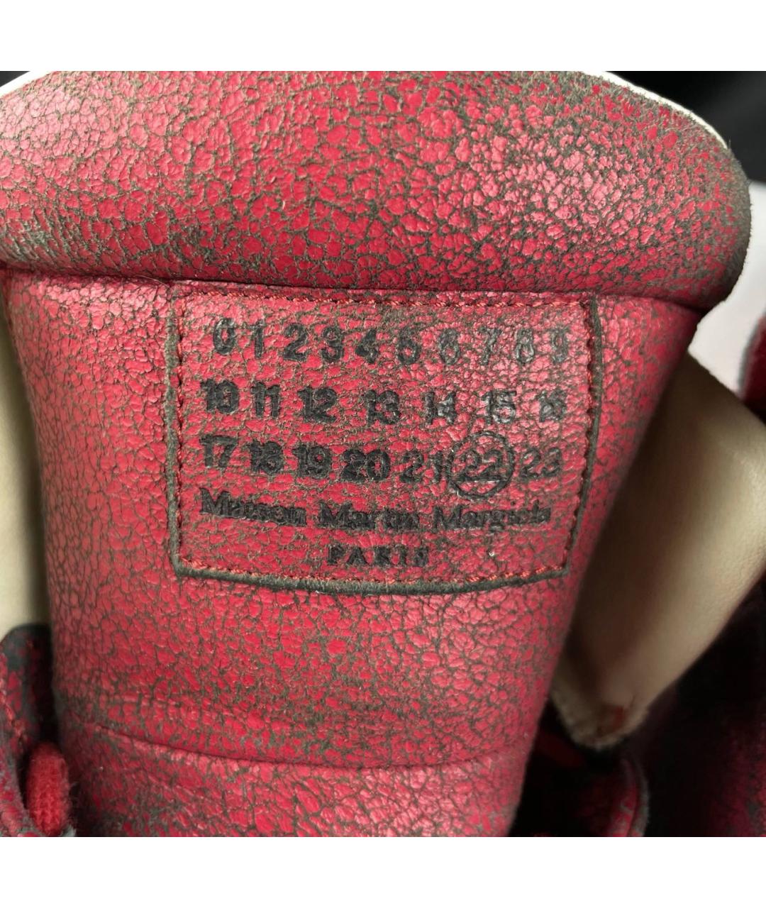 MAISON MARGIELA Бордовые высокие кроссовки / кеды, фото 6