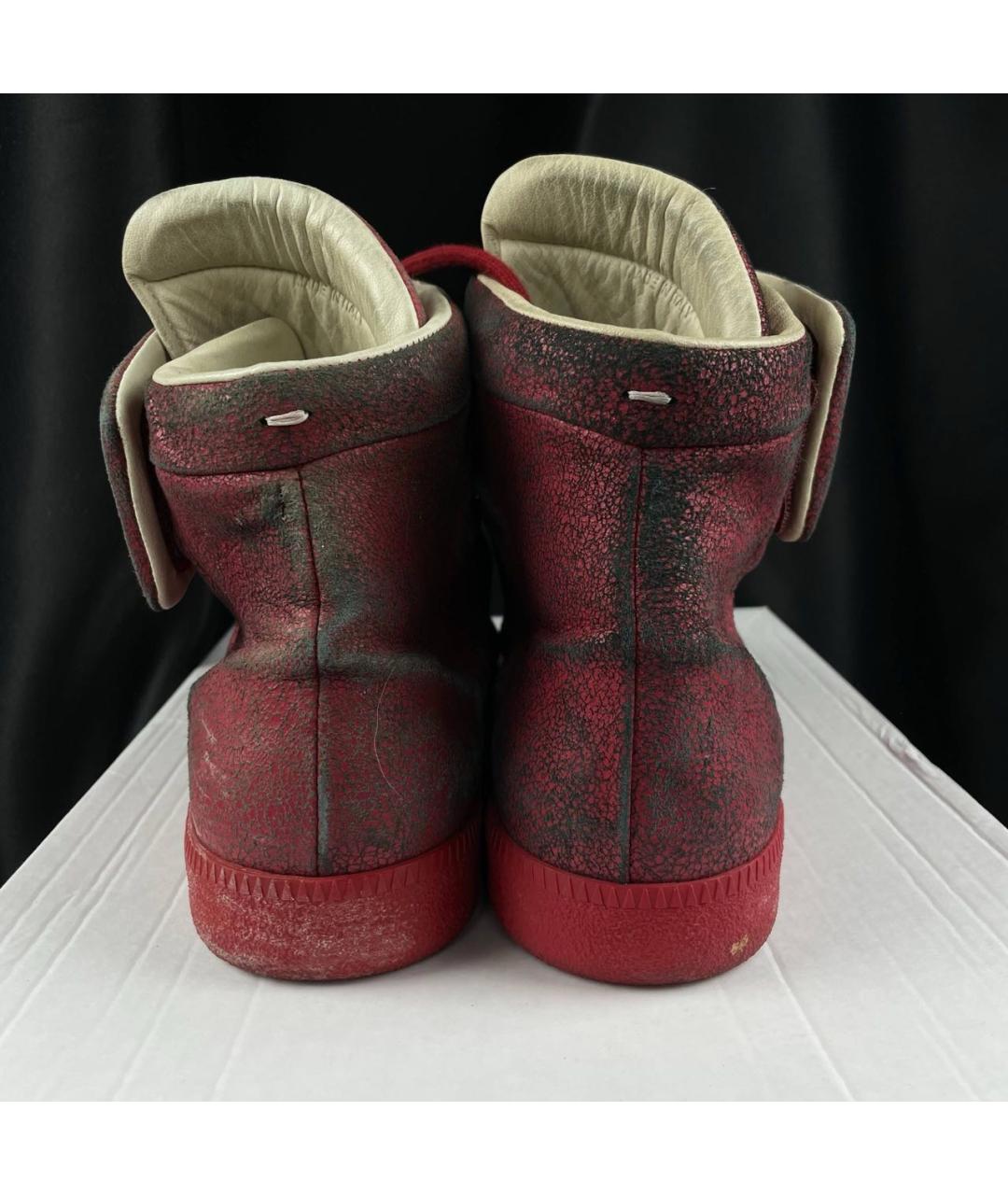 MAISON MARGIELA Бордовые высокие кроссовки / кеды, фото 4