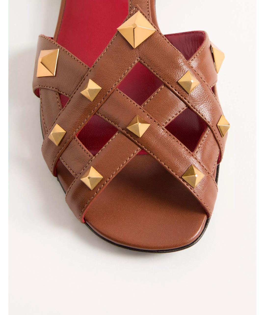 VALENTINO Коричневые кожаные босоножки, фото 6