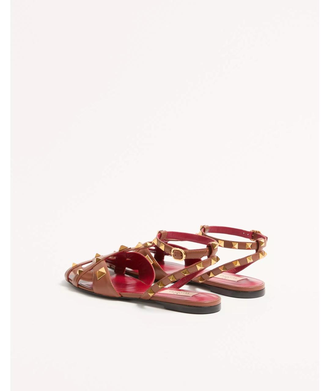 VALENTINO Коричневые кожаные босоножки, фото 5