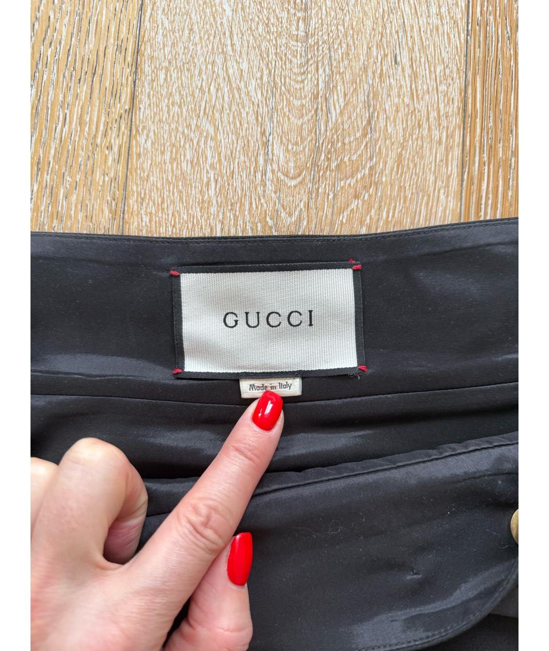 GUCCI Черная юбка миди, фото 3