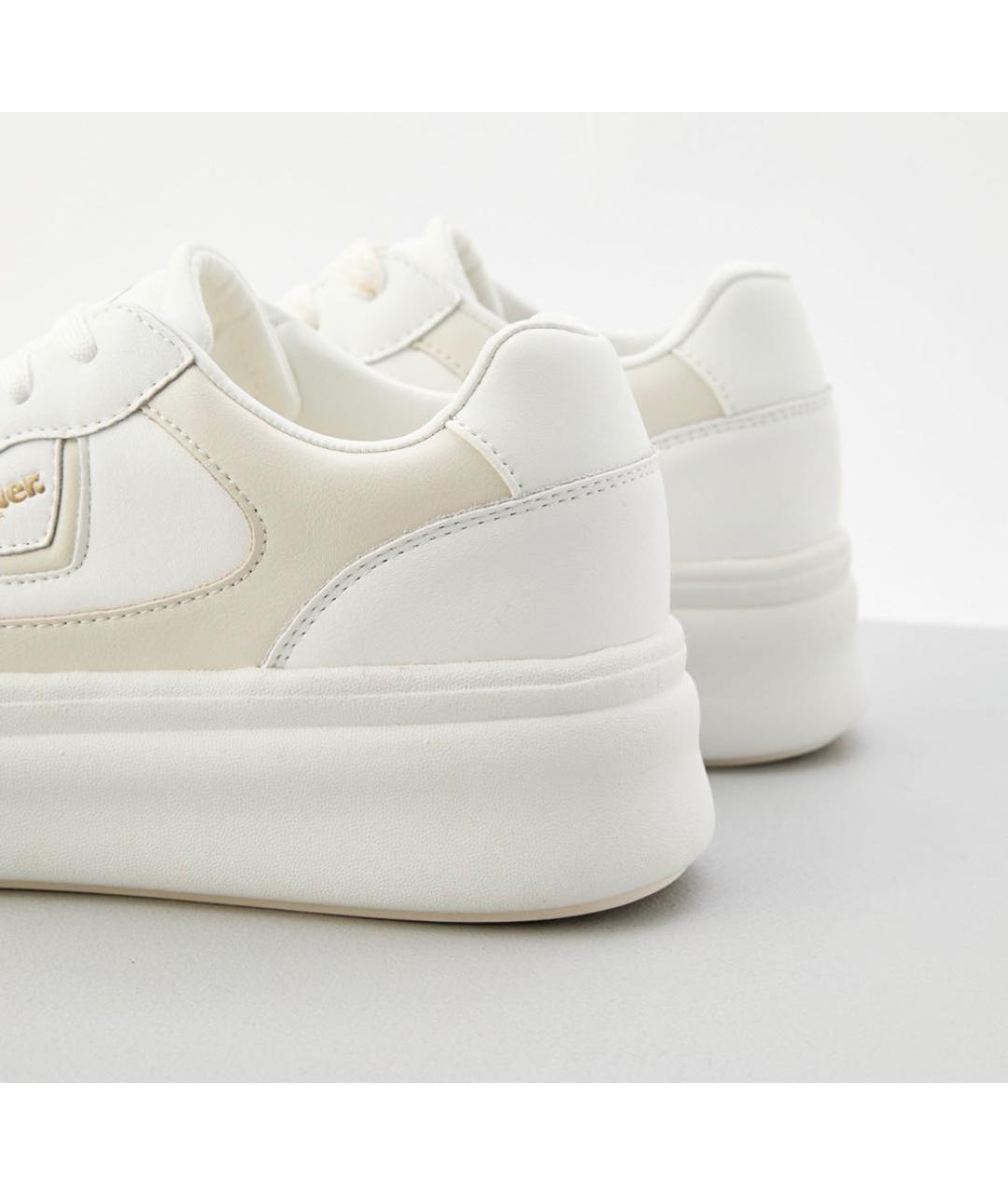 BLAUER Белые кожаные кроссовки, фото 4