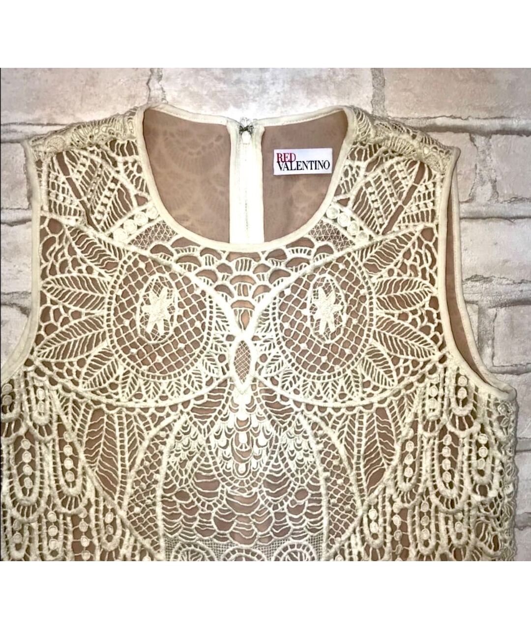 RED VALENTINO Белое полиэстеровое повседневное платье, фото 4