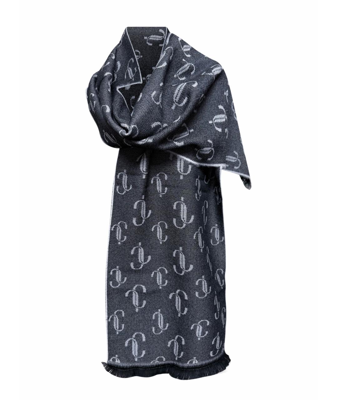 JIMMY CHOO Серый шерстяной шарф, фото 1