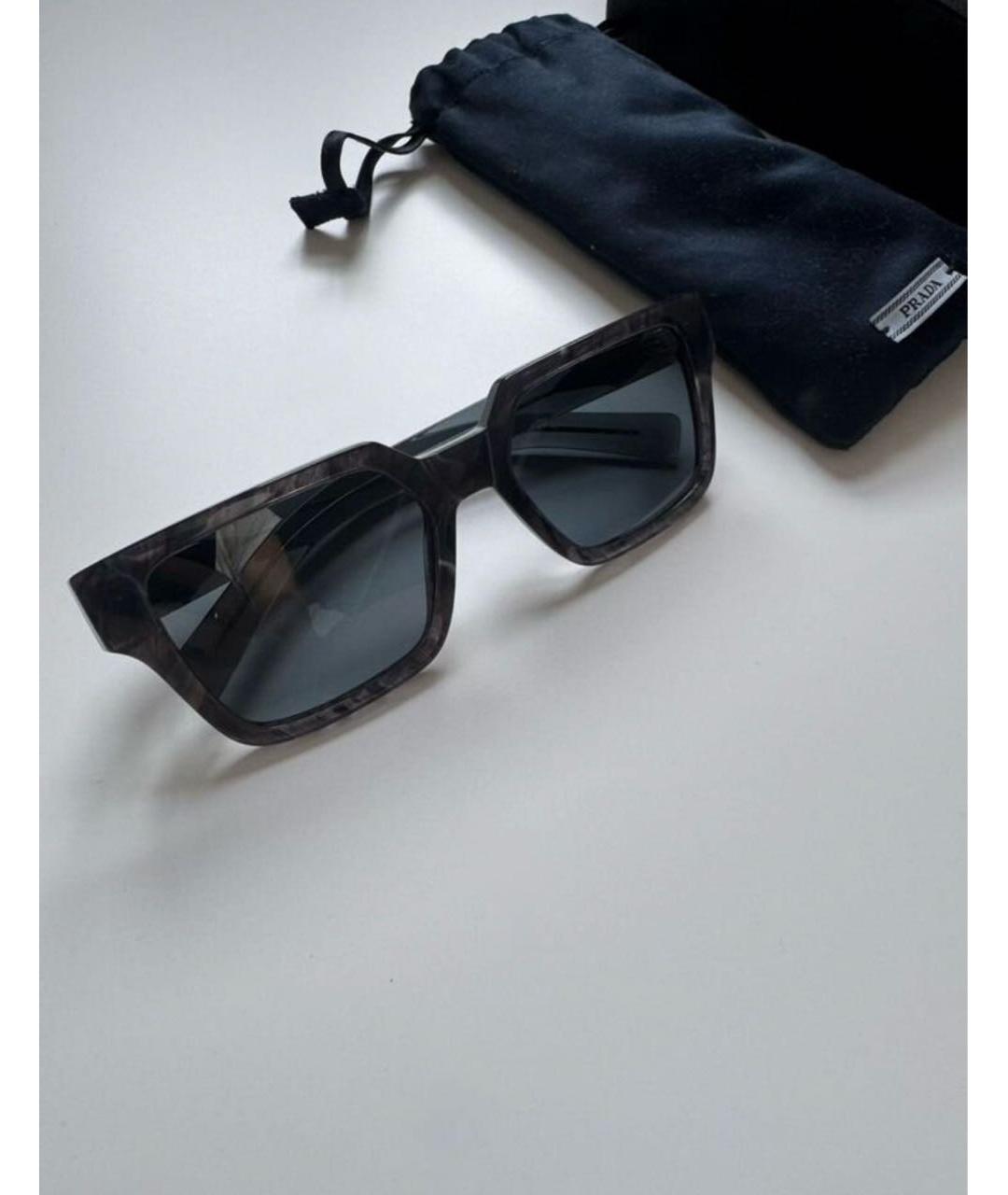 PRADA Темно-синие пластиковые солнцезащитные очки, фото 2