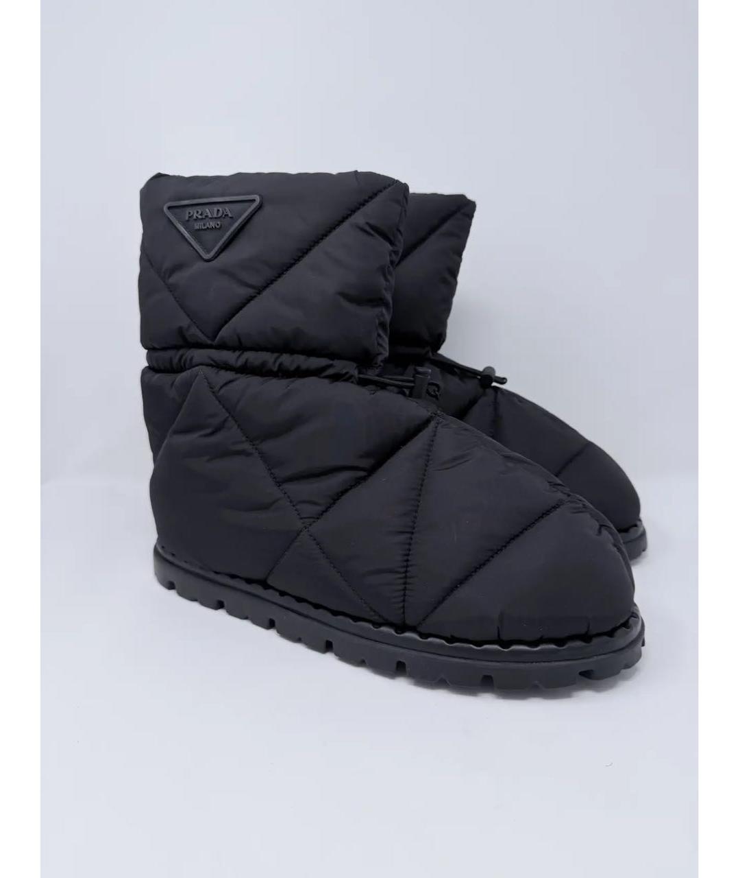PRADA Черные текстильные высокие ботинки, фото 2