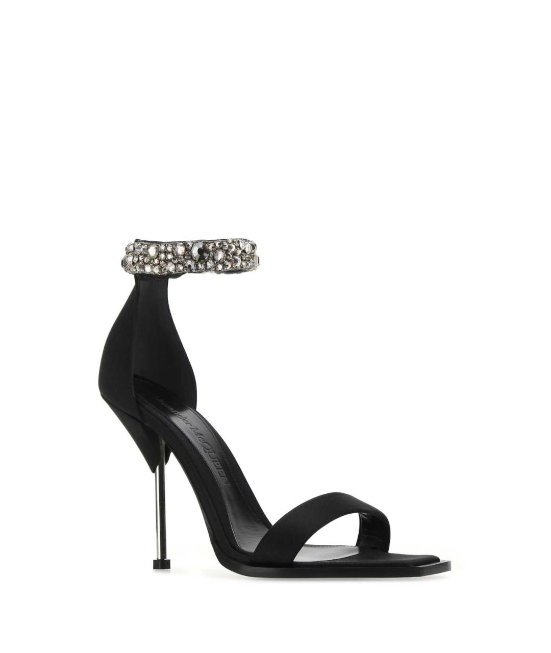 ALEXANDER MCQUEEN Черные текстильные босоножки, фото 2