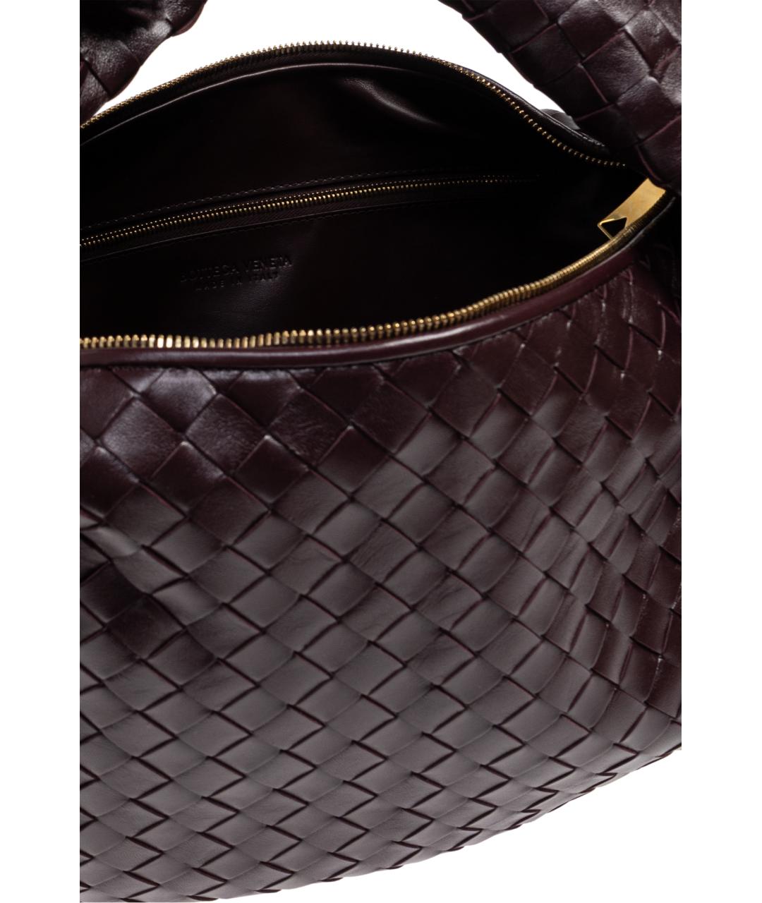 BOTTEGA VENETA Бордовая кожаная сумка с короткими ручками, фото 4