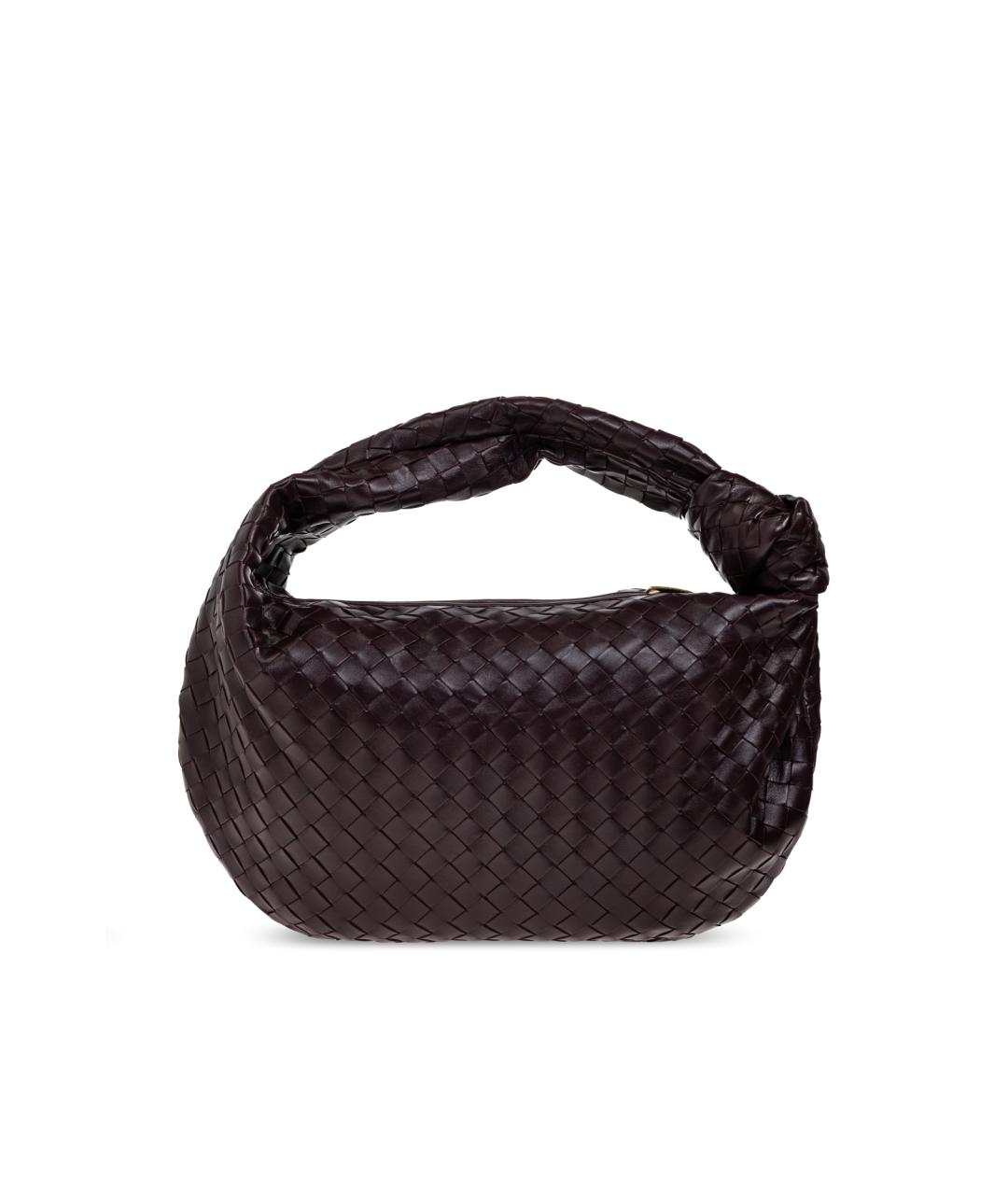 BOTTEGA VENETA Бордовая кожаная сумка с короткими ручками, фото 3