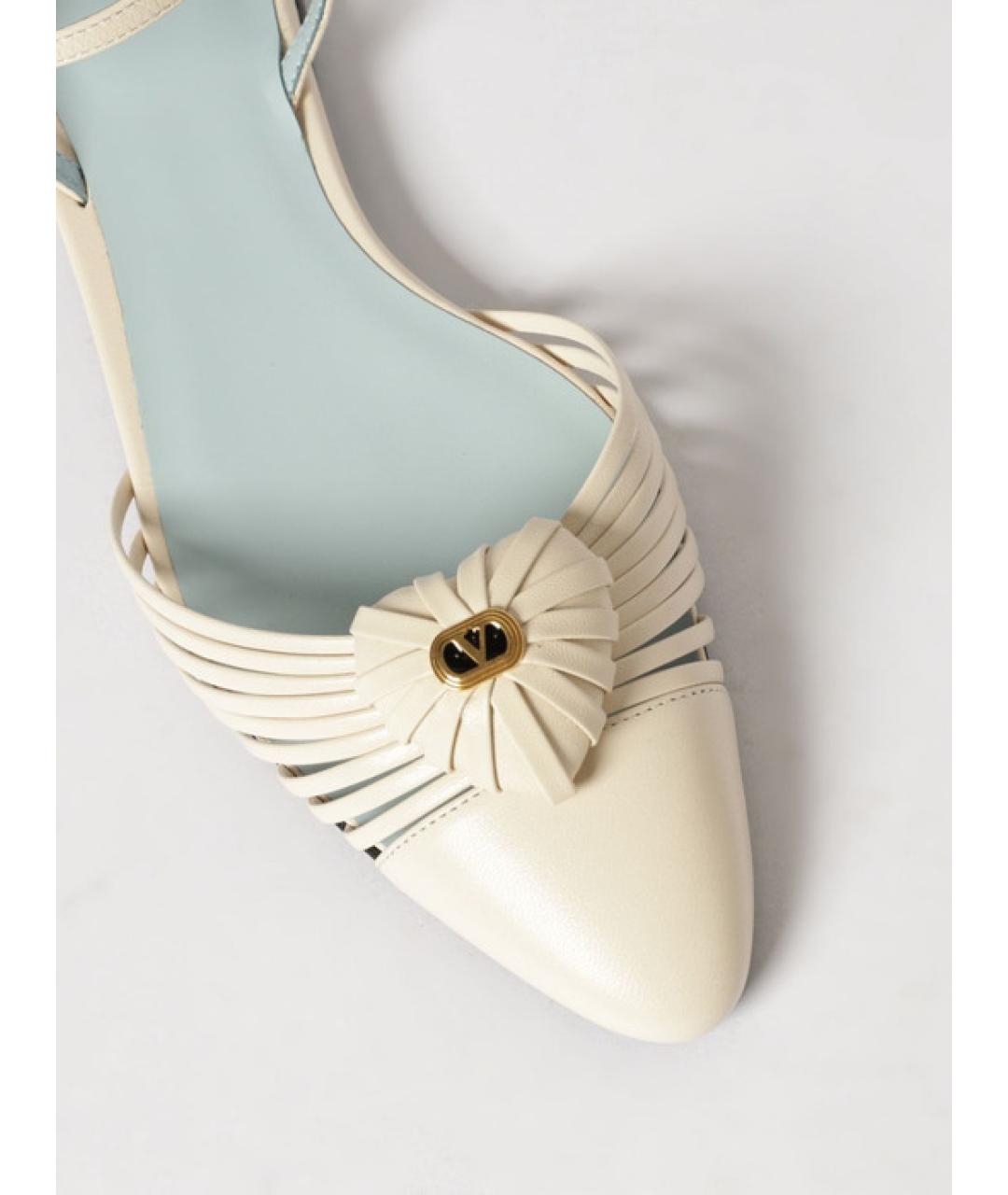 VALENTINO Белые кожаные балетки, фото 6