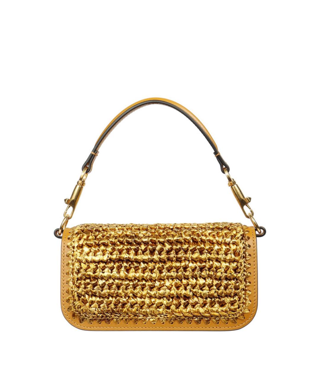 VALENTINO Золотая сумка с короткими ручками, фото 2