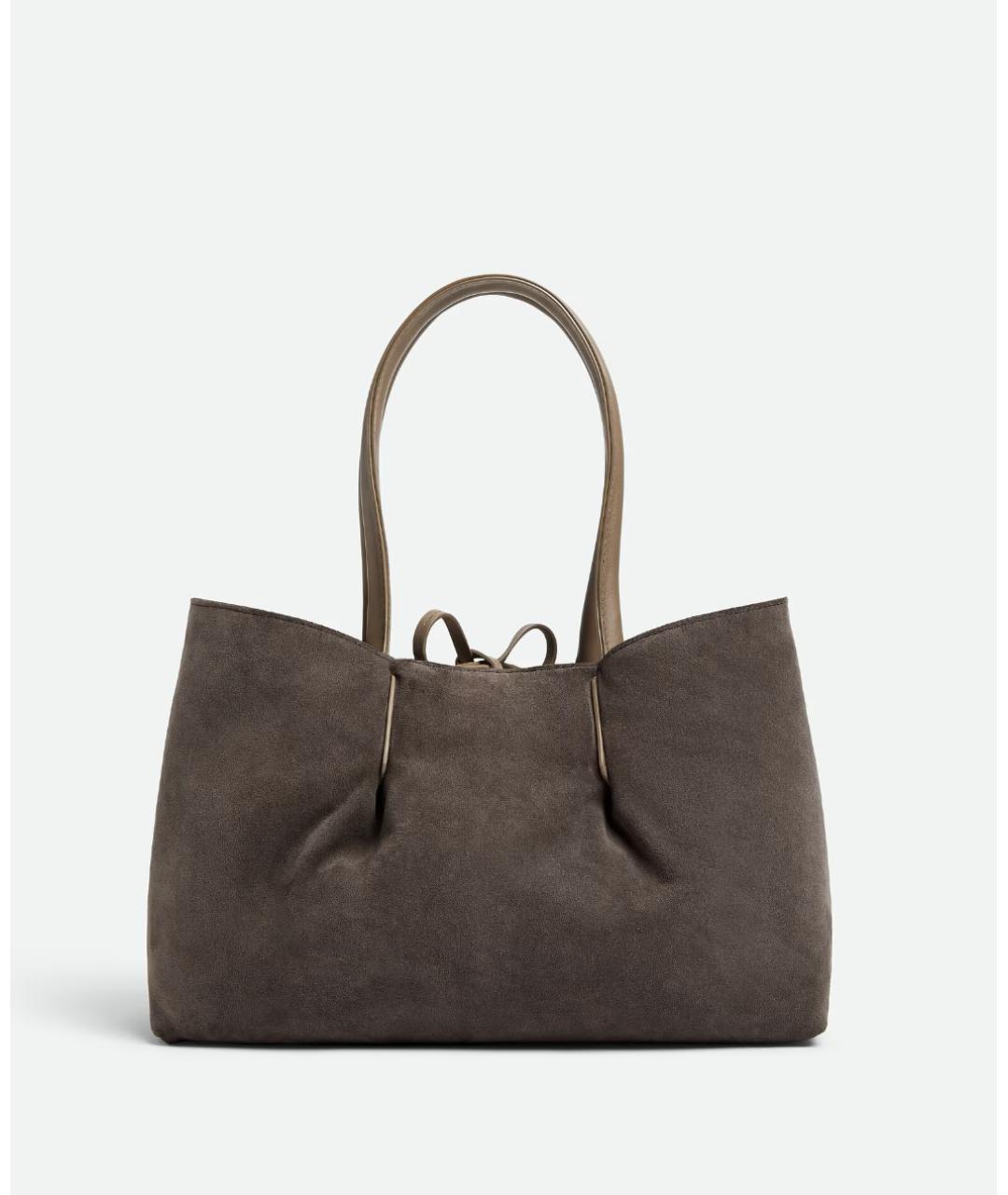 BOTTEGA VENETA Хаки кожаная сумка тоут, фото 4