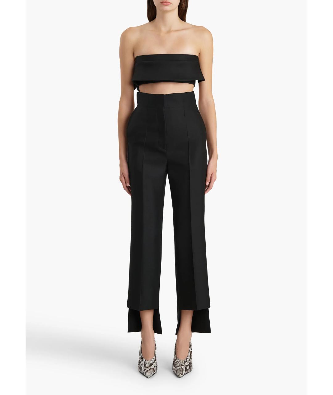 KHAITE Черные полиэстеровые прямые брюки, фото 2