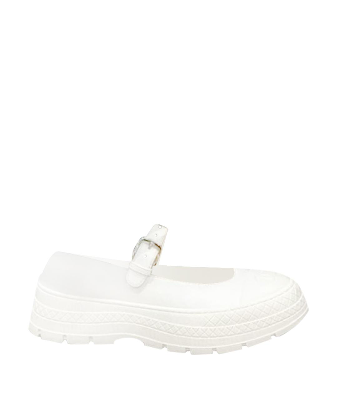 CHANEL Белые текстильные балетки, фото 1