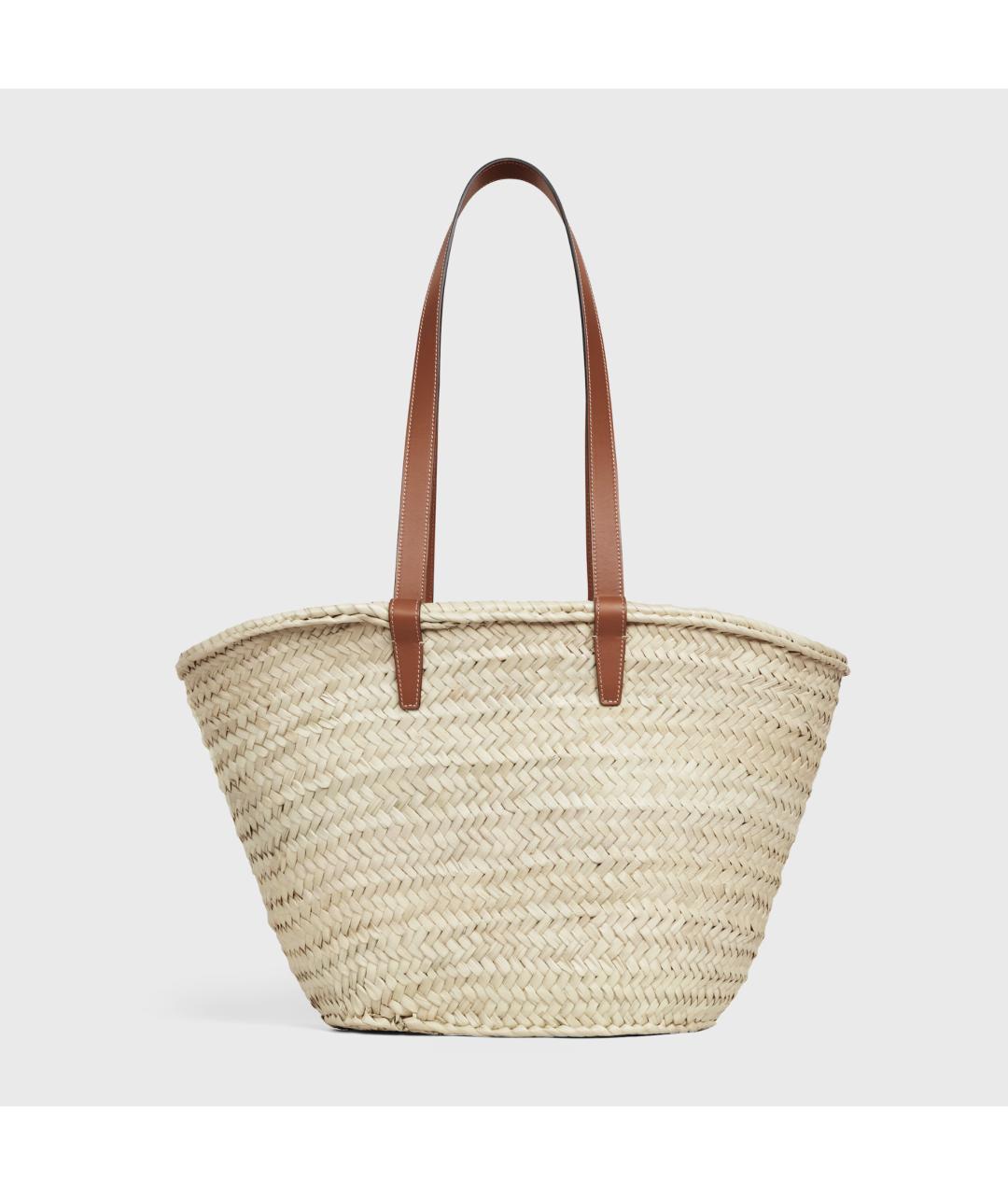 CELINE Бежевая пелетеная сумка тоут, фото 4