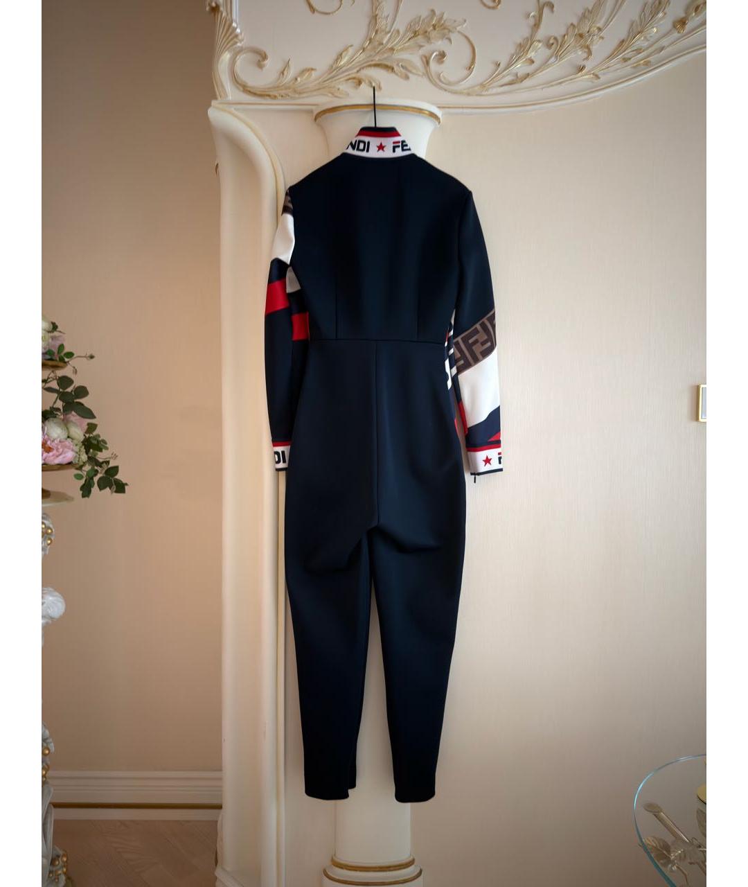 FENDI Темно-синий полиэстеровый комбинезон, фото 4