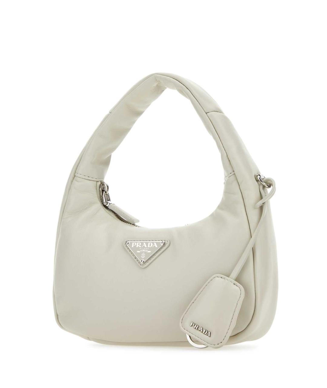 PRADA Белая кожаная сумка с короткими ручками, фото 2