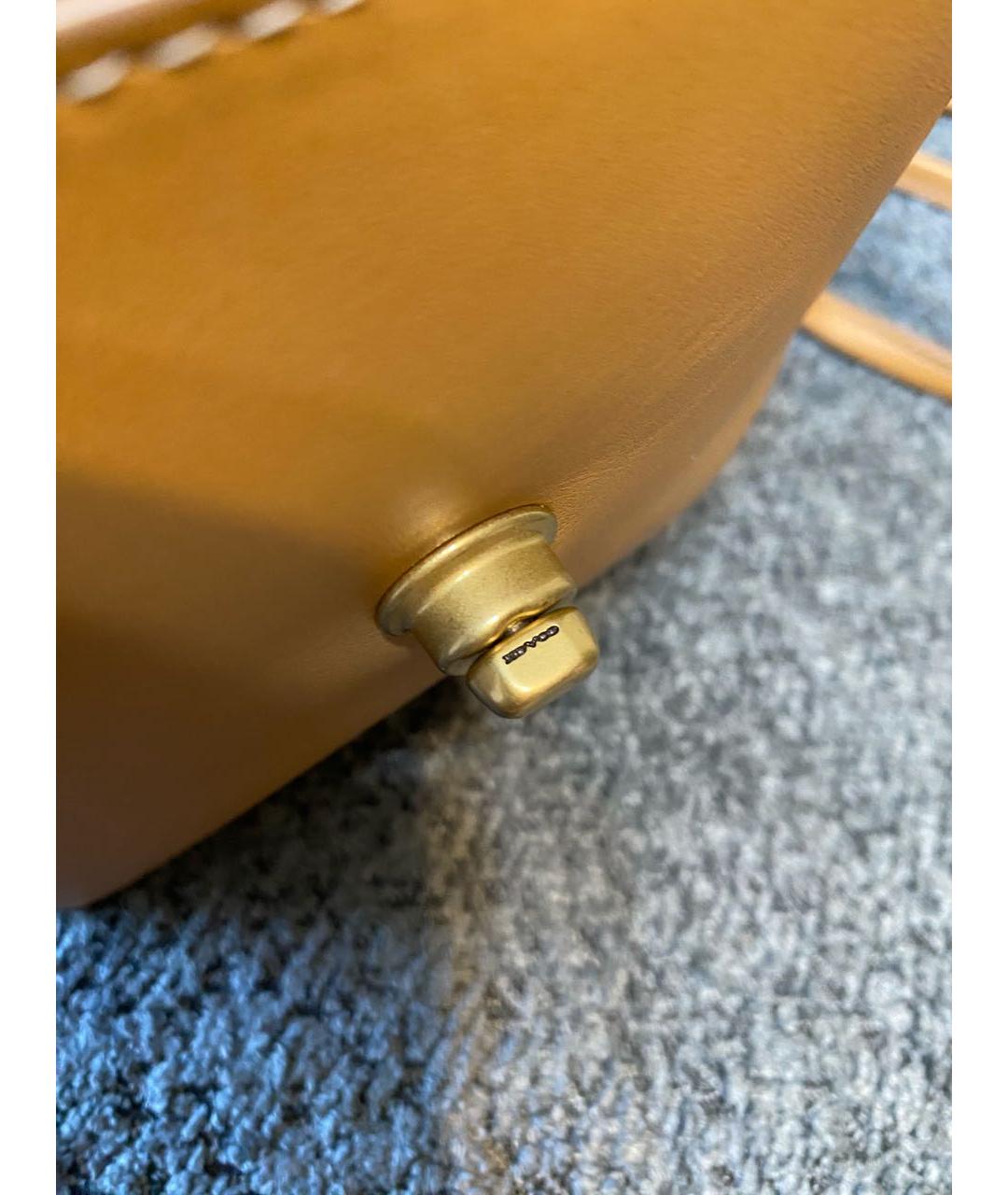 COACH Бежевая кожаная сумка через плечо, фото 8