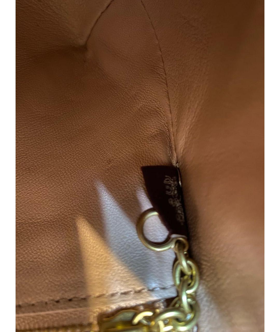 COACH Бежевая кожаная сумка через плечо, фото 6