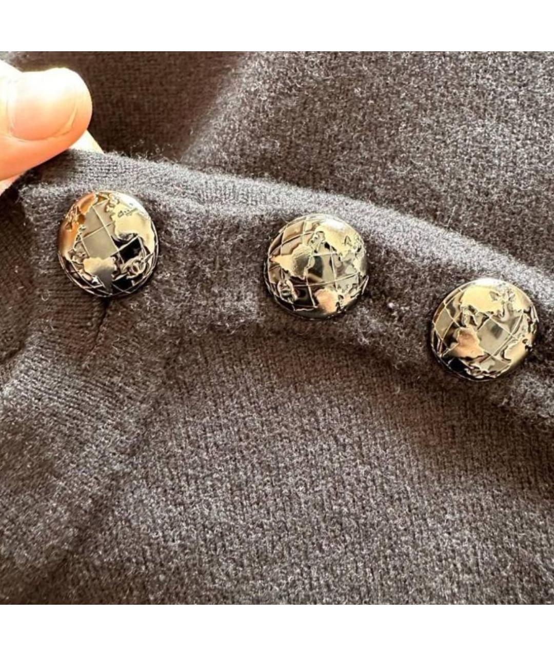 CHANEL Черное кашемировое повседневное платье, фото 3