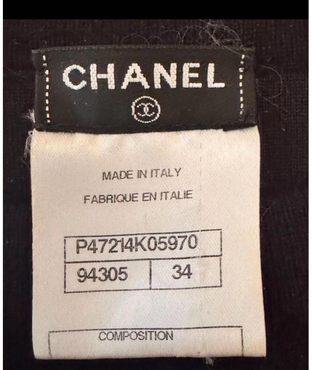 CHANEL Черное кашемировое повседневное платье, фото 4