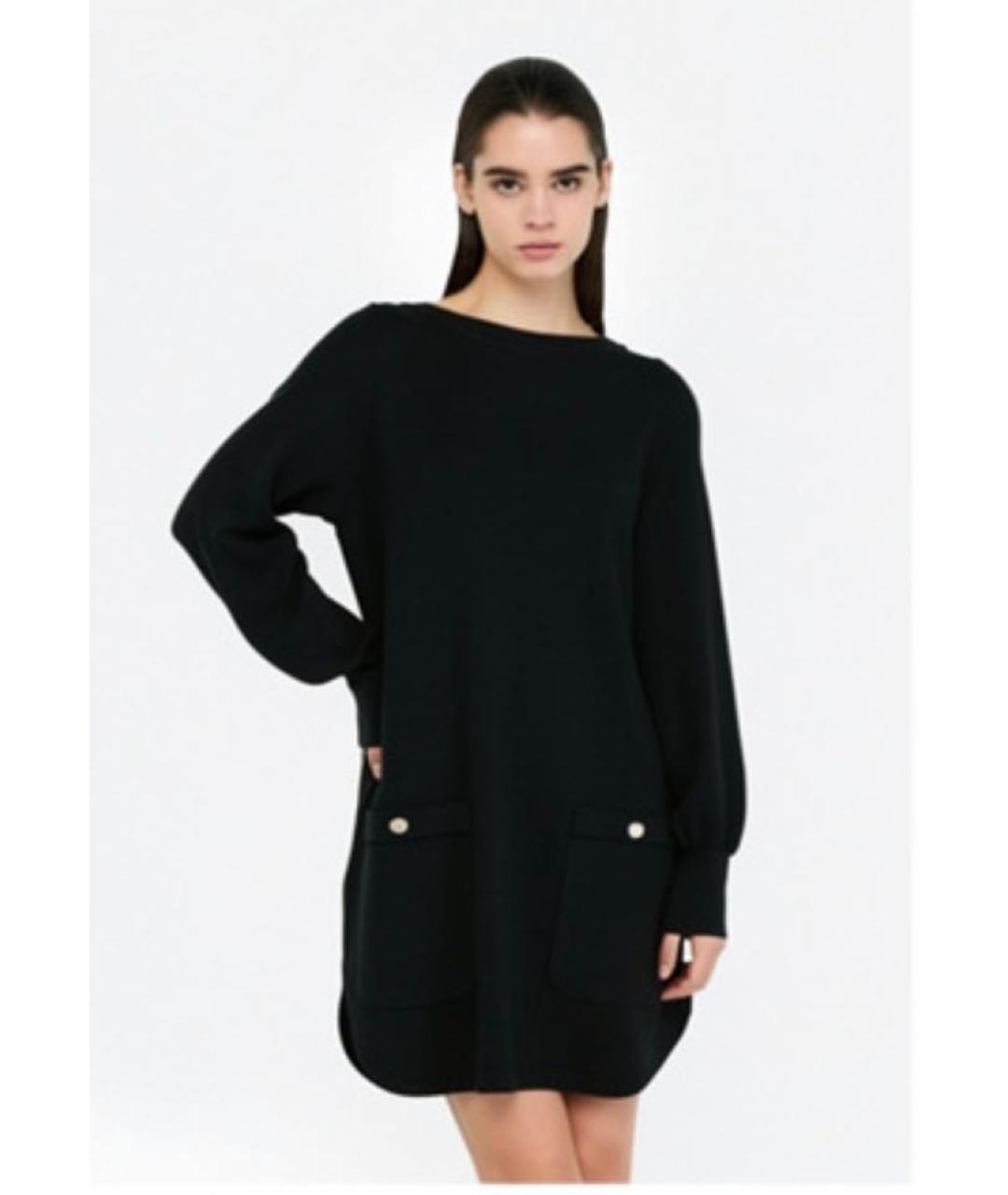 CHANEL Черное кашемировое повседневное платье, фото 6